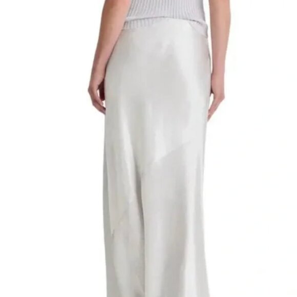 Vince Satin Maxi Skirt Pull On Elastic Waist XL $395 - Picture 5 of 8